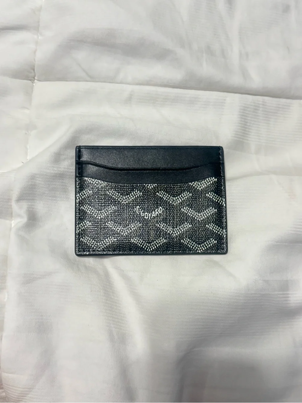 Goyard Black & White Chevron Card Holder
